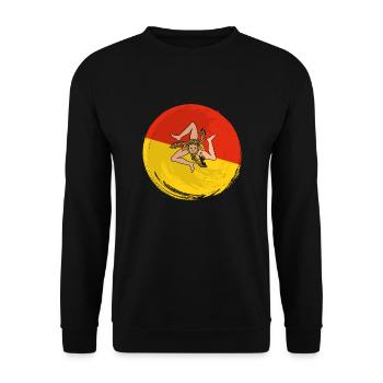Drapeau de la Sicile Italie Palerme Trinacria Italia - Sweat-shirt Unisexe - noir - Devant - Alina (178cm) & Michal (187cm)