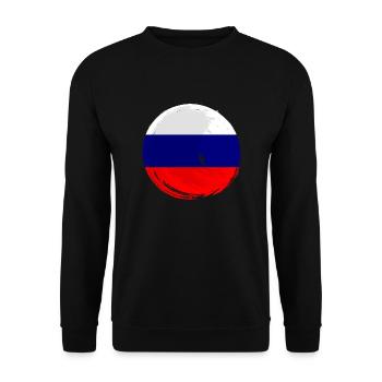 Drapeau de russie Vintage Drapeau russe d’occasion Look - Sweat-shirt Unisexe - noir - Devant - Alina (178cm) & Michal (187cm)