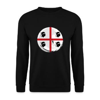 Sardinien Flagge Sardische Fahne Sardegna Fahne - Unisex Pullover - Schwarz - Vorne - Alina (178cm) & Michal (187cm)