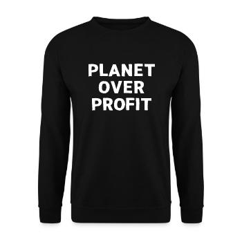 Planet over profit - Unisex Sweatshirt - black - Front - Alina (178cm) & Michal (187cm)