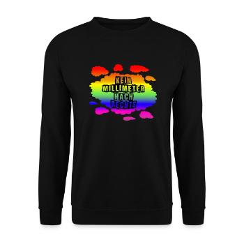 AfD stoppen gegen rechts Demokratie Vielfalt links - Unisex Pullover - Schwarz - Vorne - Alina (178cm) & Michal (187cm)
