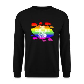 AfD stoppen gegen rechts Demokratie Vielfalt links - Unisex Pullover - Schwarz - Vorne - Alina (178cm) & Michal (187cm)