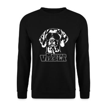 MAGYAR VIZSLA cool - Unisex Pullover - Schwarz - Vorne - Alina (178cm) & Michal (187cm)