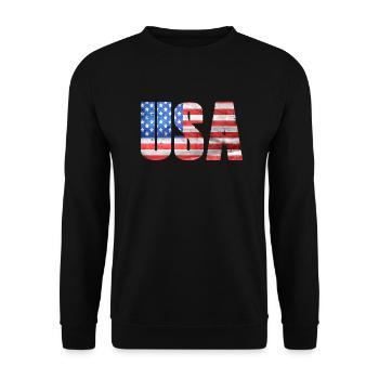 USA - Amerika - Unisex Pullover - Schwarz - Vorne - Alina (178cm) & Michal (187cm)