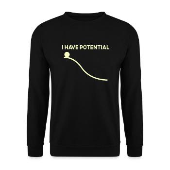 puissance potentielle physique physicien blague cadeau - Sweat-shirt Unisexe - noir - Devant - Alina (178cm) & Michal (187cm)