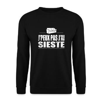 J'peux pas j'ai sieste - Sweat-shirt Unisexe - noir - Devant - Alina (178cm) & Michal (187cm)