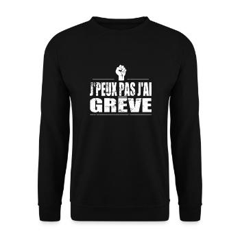 J'peux pas j'ai grève - Sweat-shirt Unisexe - noir - Devant - Alina (178cm) & Michal (187cm)