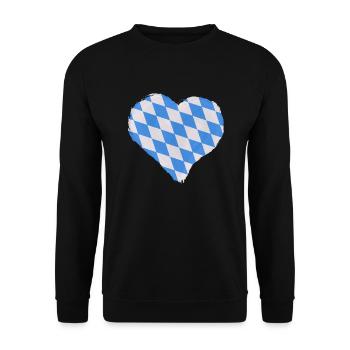 Bavaria Flag Used Look Bavarian Flag Vintage - Unisex Sweatshirt - black - Front - Alina (178cm) & Michal (187cm)