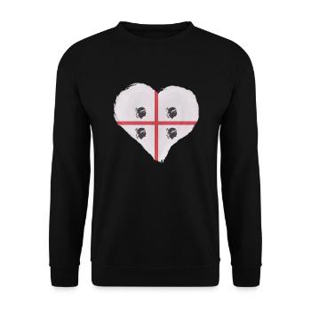 Sardinien Flagge Sardische Fahne Sardegna Fahne - Unisex Pullover - Schwarz - Vorne - Alina (178cm) & Michal (187cm)
