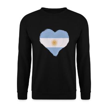 Drapeau de l’Argentine Amérique du Sud Drapeau argentin - Sweat-shirt Unisexe - noir - Devant - Alina (178cm) & Michal (187cm)