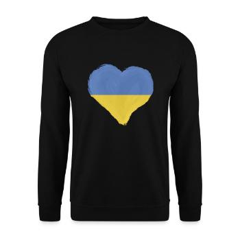 Ukraine Flag Vintage Ukrainian Flag Used Look - Sweat-shirt Unisexe - noir - Devant - Alina (178cm) & Michal (187cm)