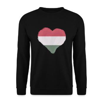 Hungary Flag Hungarian Flag Balaton Hungary - Unisex Sweatshirt - black - Front - Alina (178cm) & Michal (187cm)
