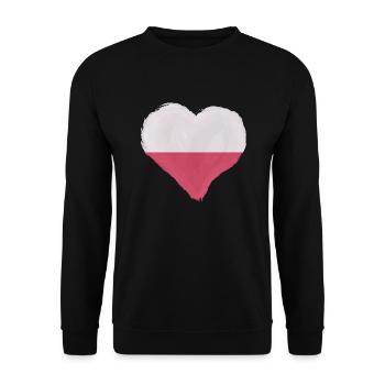 Pologne Drapeau utilisé Look Polska Drapeau polonais - Sweat-shirt Unisexe - noir - Devant - Alina (178cm) & Michal (187cm)