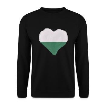 Sachsen Flagge Sächsische Fahne Ossi Urlaub SN - Unisex Pullover - Schwarz - Vorne - Alina (178cm) & Michal (187cm)