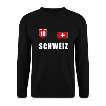 Suisse Soccer T-Shirt Jersey Fanshirt Ventilateurs - Sweat-shirt Unisexe - noir - Devant - Alina (178cm) & Michal (187cm)