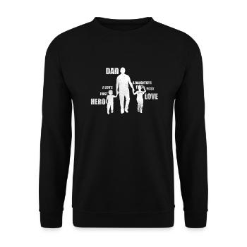 Vater und Sohn - Vater und Tochter Geschenk Papa - Unisex Pullover - Schwarz - Vorne - Alina (178cm) & Michal (187cm)