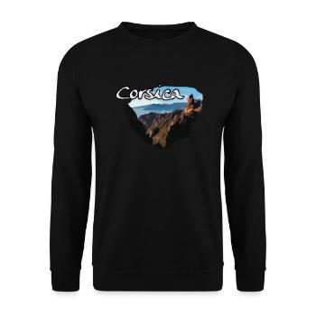 Corsica Korsica Corse Insel Travel Reisen - Unisex Pullover - Schwarz - Vorne - Alina (178cm) & Michal (187cm)