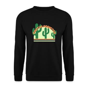 Cactus saying - Unisex Sweatshirt - black - Front - Alina (178cm) & Michal (187cm)