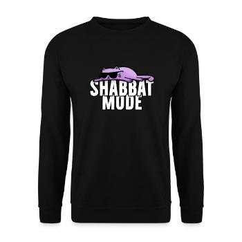Shabbat Fashion - Loafers Cat - Unisex Sweatshirt - black - Front - Alina (178cm) & Michal (187cm)
