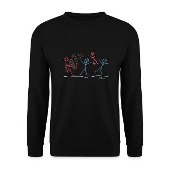 Piano stick man, woman music leisure hobby - Unisex Sweatshirt - black - Front - Alina (178cm) & Michal (187cm)