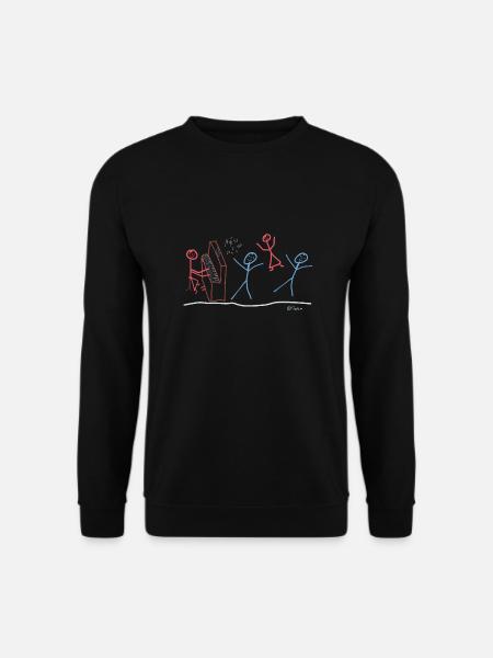Klavier Strichmännchen, Frau Musik Freizeit Hobby - Unisex Pullover - Schwarz