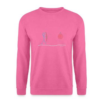 Tir à l’arc, bâtons De loisirs Sport Fléchettes - Sweat-shirt Unisexe - rose - Devant