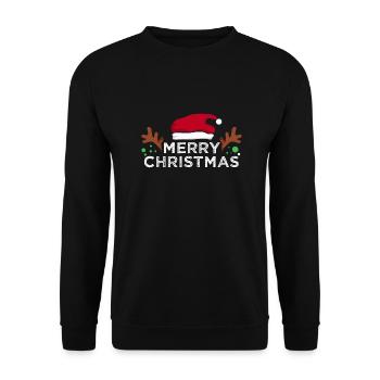 Merry Christmas Santa Rudolph idée cadeau - Sweat-shirt Unisexe - noir - Devant - Alina (178cm) & Michal (187cm)