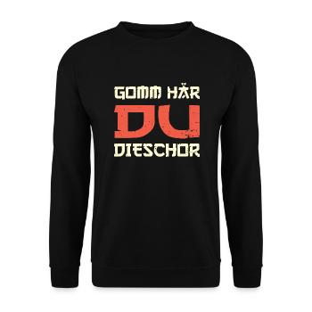 Gomm här du Dieschor - Unisex Pullover - Schwarz - Vorne - Alina (178cm) & Michal (187cm)