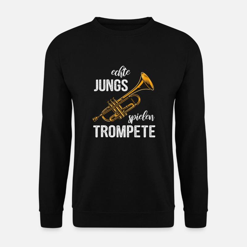 Trompete echte Jungs - Unisex Pullover - Schwarz