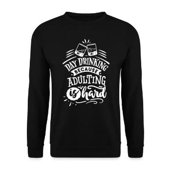 ALCOHOL PARTY GRILL GRILL DRINK DRINKING MOTIF - Unisex Sweatshirt - black - Front - Alina (178cm) & Michal (187cm)