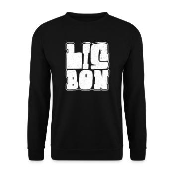 Lisbonne Portugal Portugal Souvenir Lisboa - Sweat-shirt Unisexe - noir - Devant - Alina (178cm) & Michal (187cm)