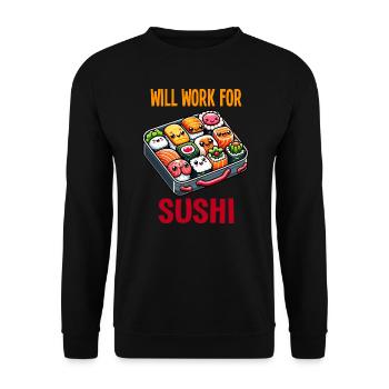 Funktioniert für Sushi - Unisex Pullover - Schwarz - Vorne - Alina (178cm) & Michal (187cm)