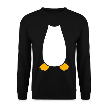Penguin Costume Carnival Animal Lower Body Funny - Unisex Sweatshirt - black - Front - Alina (178cm) & Michal (187cm)