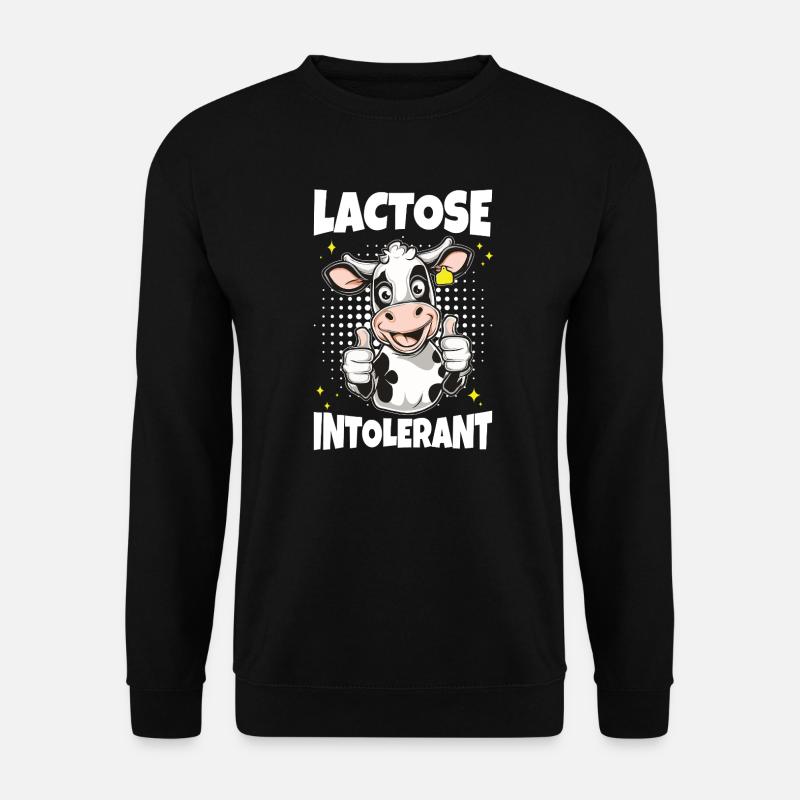Laktose intolerant lustige Milch Kuh Meme - Unisex Pullover - Schwarz