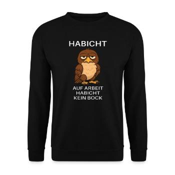 Hawk German Memes Work Trainee Gen Z - Unisex Sweatshirt - black - Front - Alina (178cm) & Michal (187cm)