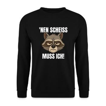 Raccoon with cheeky saying - Unisex Sweatshirt - black - Front - Alina (178cm) & Michal (187cm)