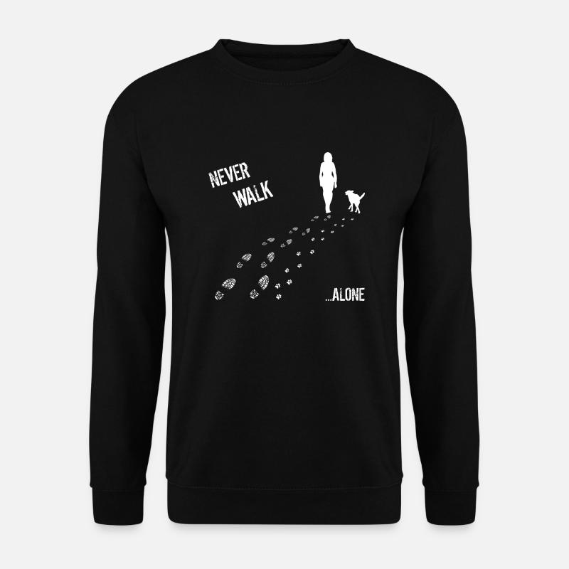 FRAU & HUND NEVER WALK ALONE - Unisex Pullover - Schwarz