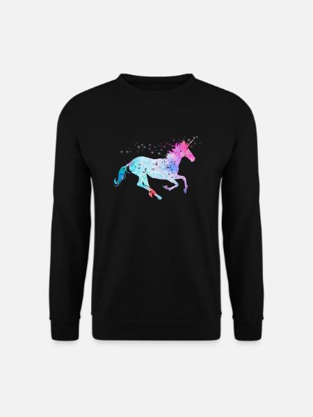 Einhorn mit Glitzer - Unisex Pullover - Schwarz