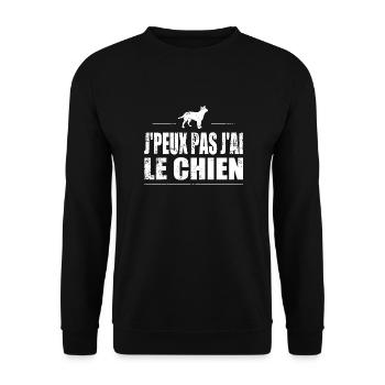 J'peux pas j'ai le chien - Sweat-shirt Unisexe - noir - Devant - Alina (178cm) & Michal (187cm)