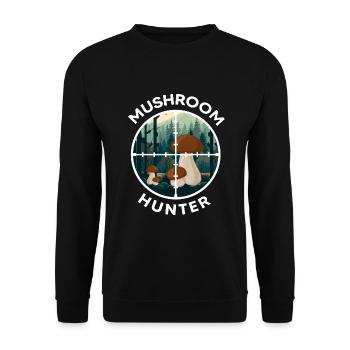 Mushroom hunters Mushroom season Mushroom pickers Mushroom season - Unisex Sweatshirt - black - Front - Alina (178cm) & Michal (187cm)