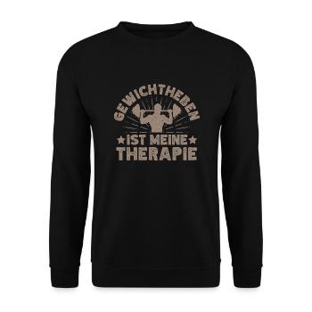 Fitness Bodybuilder Haltérophilie Ma Thérapie - Sweat-shirt Unisexe - noir - Devant - Alina (178cm) & Michal (187cm)