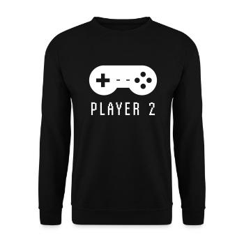 Gamer Player 2 - Sweat-shirt Unisexe - noir - Devant - Alina (178cm) & Michal (187cm)