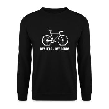MY LEGS MY GEARS - Unisex Pullover - Schwarz - Vorne - Alina (178cm) & Michal (187cm)