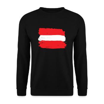 Drapeau de l'Autriche bannière football graffiti grunge - Sweat-shirt Unisexe - noir - Devant - Alina (178cm) & Michal (187cm)