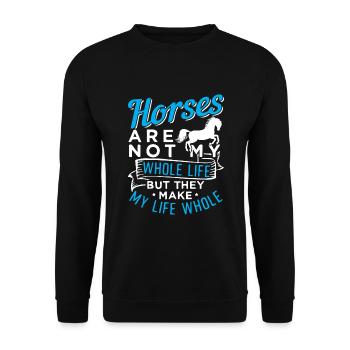 Horse Riding - Unisex Pullover - Schwarz - Vorne - Alina (178cm) & Michal (187cm)