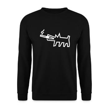 drôle de chien fumeur - Sweat-shirt Unisexe - noir - Devant - Alina (178cm) & Michal (187cm)