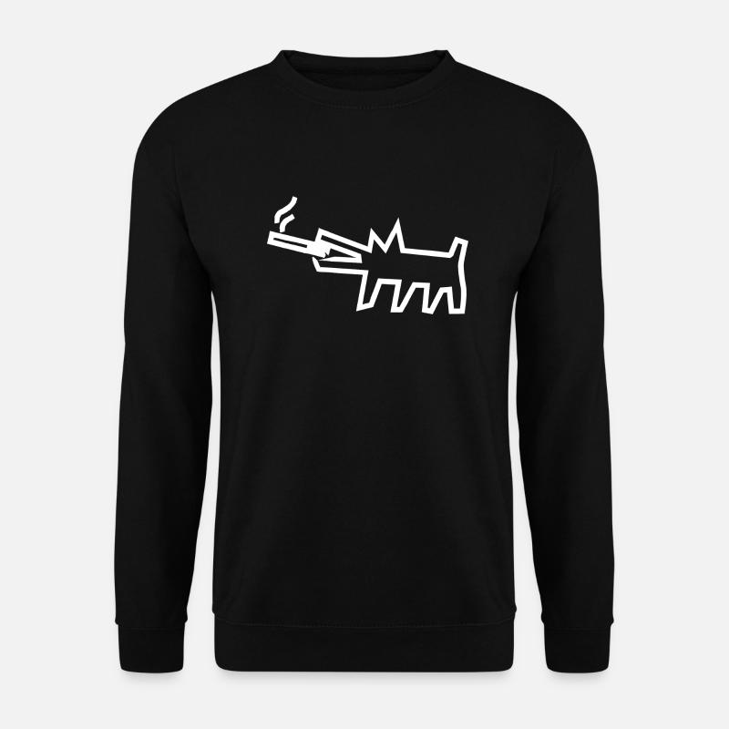 lustiger rauchender Hund - Unisex Pullover - Schwarz