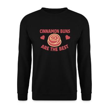 Gebäck Zimt Schnecken, cinnamon bun - Unisex Pullover - Schwarz - Vorne - Alina (178cm) & Michal (187cm)