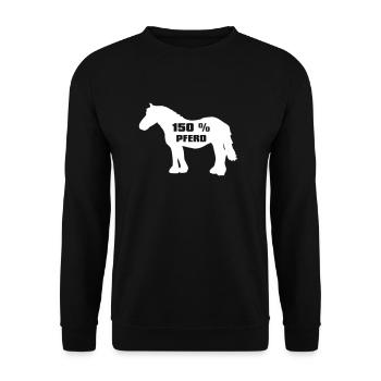 Sang froid 150 pour cent cheval - Sweat-shirt Unisexe - noir - Devant - Alina (178cm) & Michal (187cm)