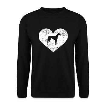 Whippet - Unisex Pullover - Schwarz - Vorne - Alina (178cm) & Michal (187cm)